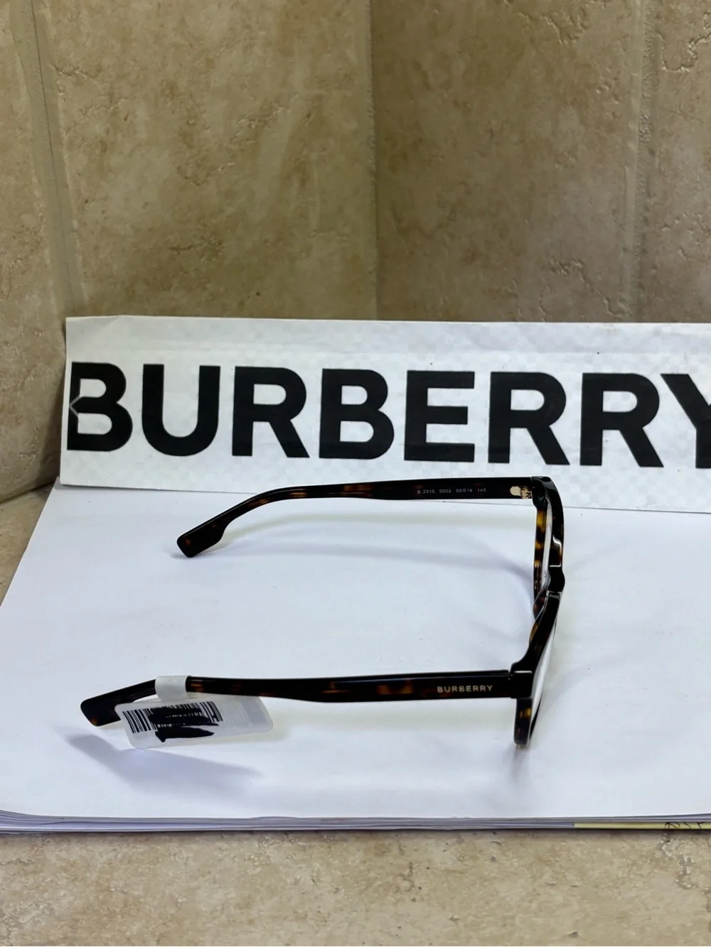 New Burberry B2315 3002 Unisex Tortoiseshell Brown Optical Glasses